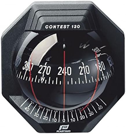 NAUTOS 40034 - Contest 130 Compass - Inclined Mount - Black Bezel with Black Card-PLASTIMO