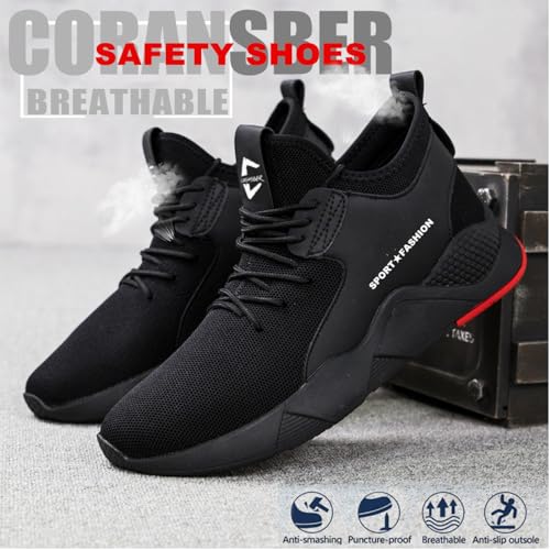 Image of Steel Toe Safety Shoes for Men Women Work Sneakers Breathable Lightweight Industrial & Construction Shoe