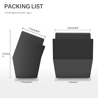 CAFEMASY Coffee Grinder Accessory Pack - 2pcs Black Grind Spout Funnel for Eureka Mignon Single Dose/XL/Stark/Turbo Grinder