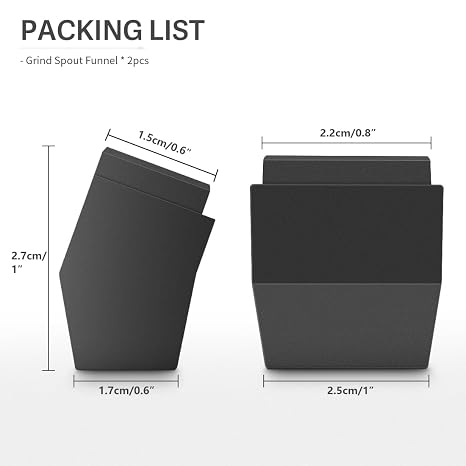 CAFEMASY Coffee Grinder Accessory Pack - 2pcs Black Grind Spout Funnel for Eureka Mignon Single Dose/XL/Stark/Turbo Grinder