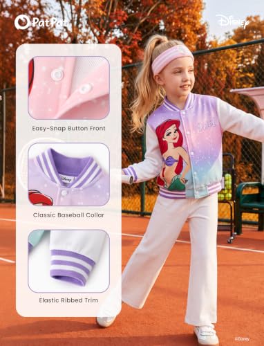 Image of Disney Girl & Boy Varsity Bomber Jacket Fall Sweatshirt Toddler to Big Kid