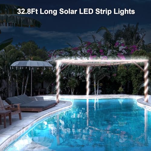 Tira LED solar 32.8ft impermeable IP68 color blanco frío miniatura 5