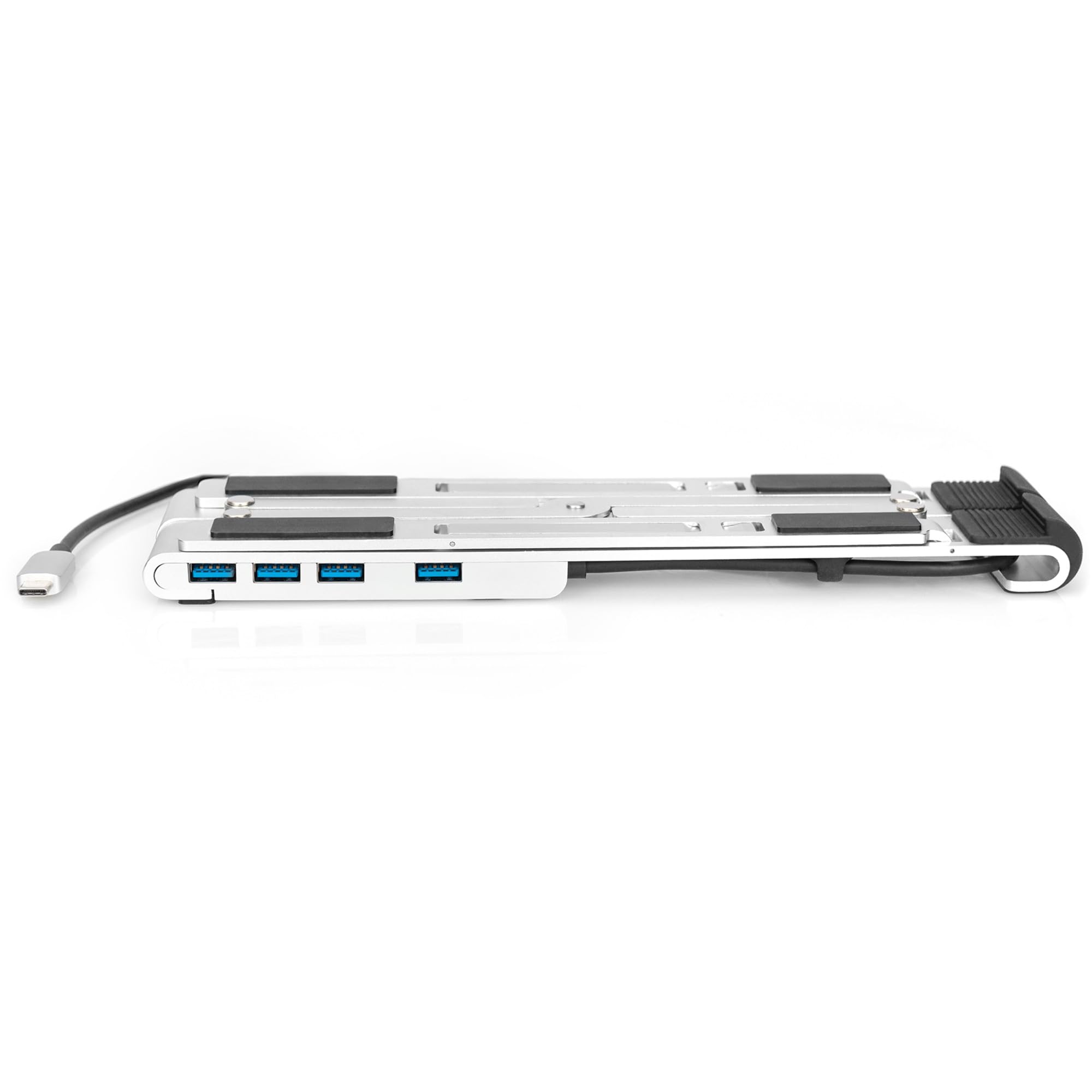 DIGITUS supporto per notebook con hub USB-C integrato - per laptop da 10-17" - angolo di inclinazione regolabile - 4x porte USB-A 3.2 Gen1-1x porta USB-C 3.2 Gen1-5 Gbit/s - Power Delivery 3.0