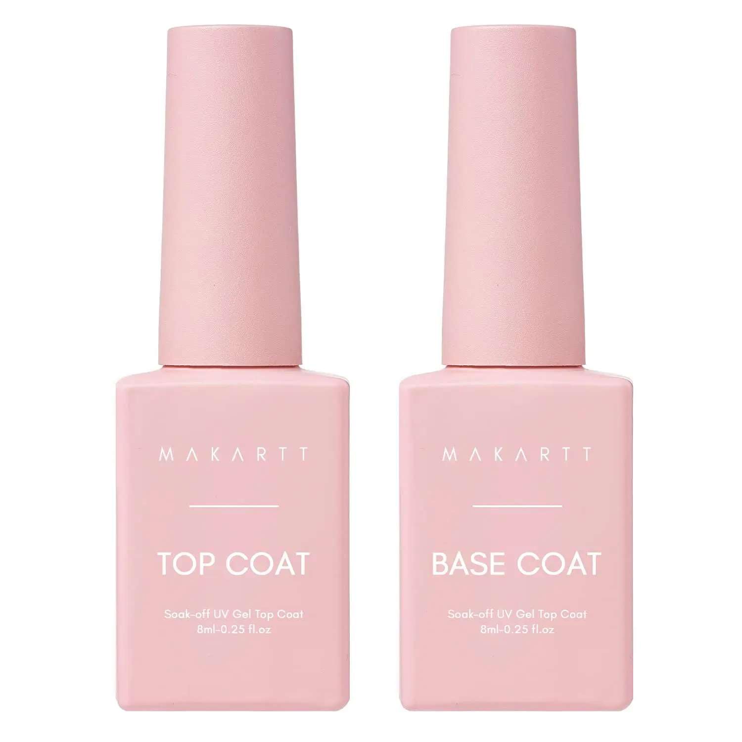 Fastlink;Long-Lasting Gel Nail Polish Top & Base Coat Kit - Clear, Glossy, Stain-Resistant UV Finish for Manicures