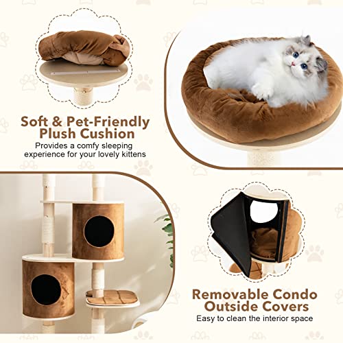 Árbol para gatos de 75 pulgadas de altura con 6 niveles y rascadores miniatura 6
