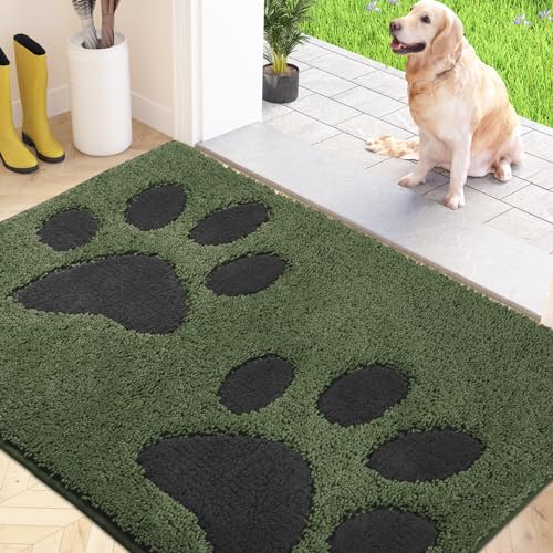 FCSDETAIL Dirt Trapper Indoor Door Mat 60 x 90 cm, Machine Washable Entrance Rug, Super Absorbent Dog Doormat