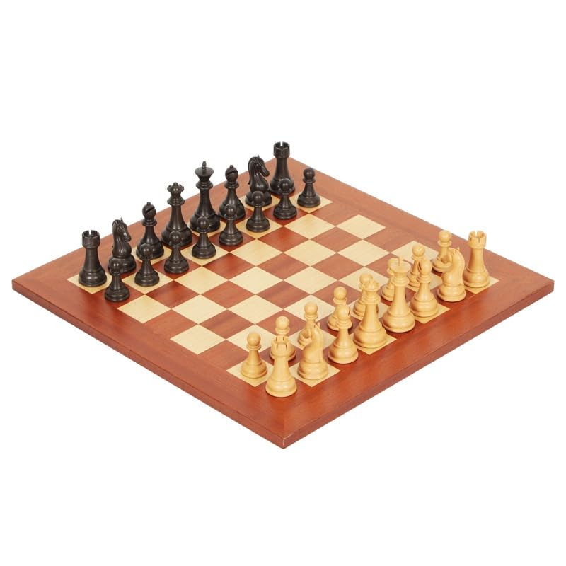 Set di scacchi in legno for adulti e bambini, confezione regalo, pezzi con slot for riporre i pezzi, set di giochi da tavolo for tornei professionali scacchiera portatile(48cm)