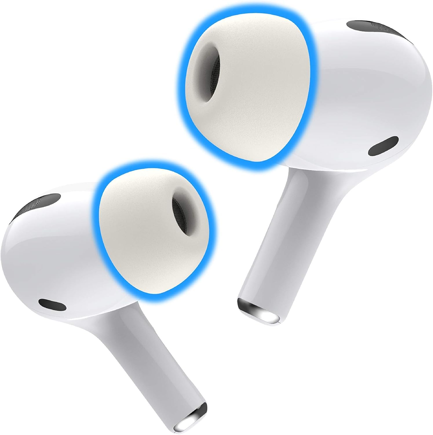 Foam Masters Memory Foam Ear Tips for AirPods Pro 3rd Gen Only | Comfortable | Secure | Better Noise Cancellation | Version 3.0 Replacement Buds, White - Small