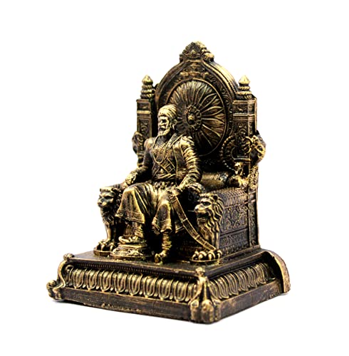 Image of eSplanade Resin Chhatrapati Shivaji Maharaj Statue Idol Sculpture Showpiece Figurine Murti - Golden - 5 inch Inches