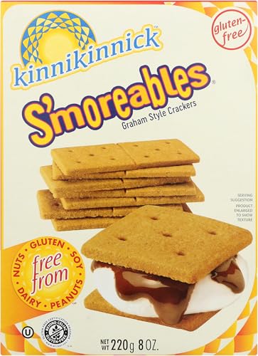 Kinnikinnick Gluten Free S'moreables Graham Style Crackers, 8 oz Box Allergy Friendly, Vegan, Kosher
