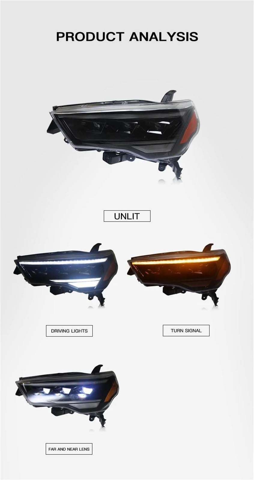 Migliora la sicurezza della guida notturna Fari Per Accessori Auto Luci Di Marcia Diurna Ricambi Per Toyota Per 4Runner 2014 2015-2020