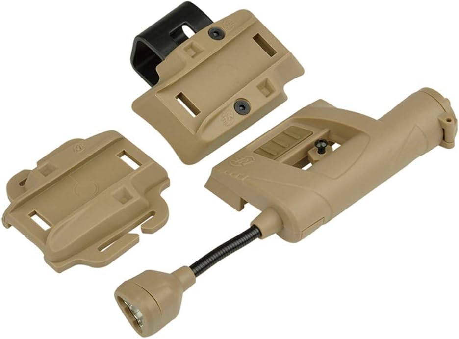 Tactical Helmet Light Charge MPLS,4 Modes Signal Safety Survival Flashlight,Helmet Signal Lights Illumination Tool Outdoor Hunting Tactical Helmet Accessories (Tan)