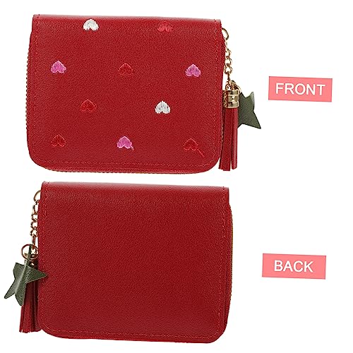 Cute Red PU Leather Cartoon Wallet for Women Compact Card Holder Purse with Capacity Storage for Credit Cards Ids Cash and Tickets Stylish Change Bag for Everyday Use and Gifts4