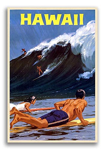Imán decorativo rectangular vintage estilo surf 1950s