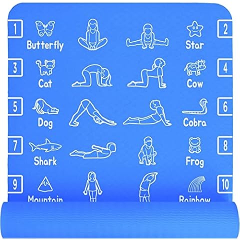 Plyopic Kids Yoga Mat - Non-Slip Lightweight TPE Exercise Mat. Ideal for Babies, Toddlers and Children. PVC Free (150cm L x 61cm W x 6mm Thick) Cover