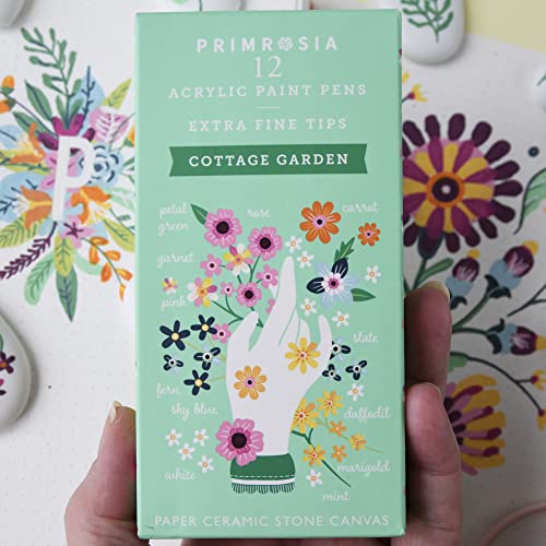 Primrosia 12 Cottage Garden Acrylic Paint Pens – Extra Fine Tip Acrylic Marker Set. Diy, Craft And Art Supplies For Journals, Drawing On Rocks, Canvas, Paper #TOP7
