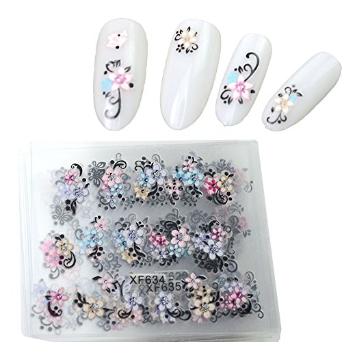 30sheets Nail Sticker 3d Designs Flower Women Lady Beauty Charm Decorations Nail Art Foils Decals DIY Tools