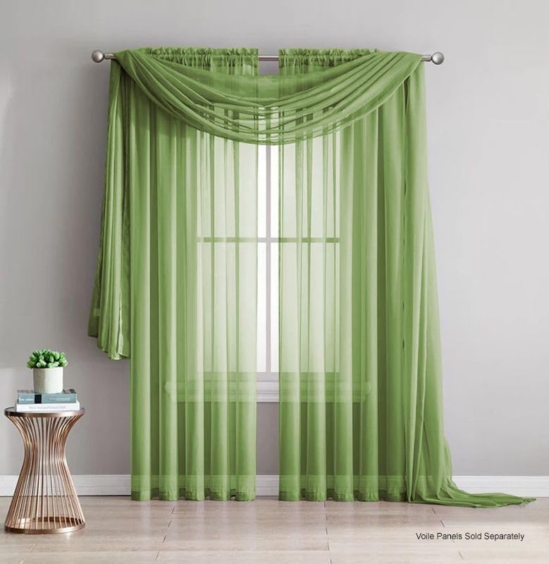 John Aird Voile Window Scarf Pelmet 150cm x 500cm (Lime)