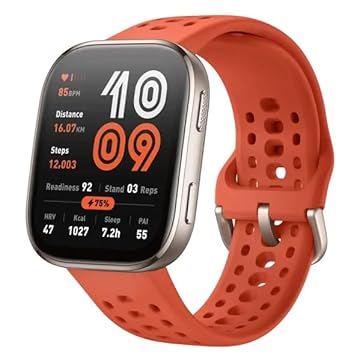 Relógio Smartwatch BIP 6, com IA, Gps e Mapas, Tela 1,97" AMOLED, Ligação Bluetooth, 46 mm, Resistente a Água 5 ATM, Bateria 24 dias, 140 modos de exercício, Original com Nfe e garantia - Red Vermelho