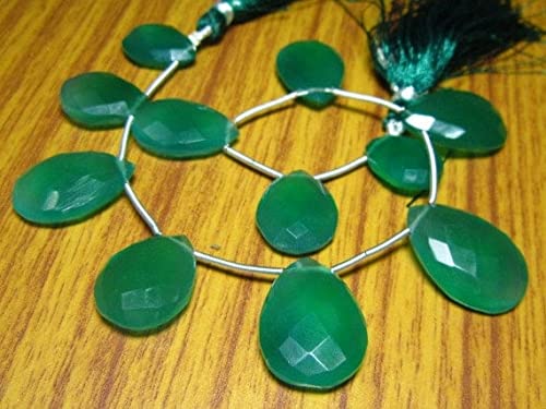 Green Onyx pierres naturelles facettées en forme de poire pour l'artisanat d'art