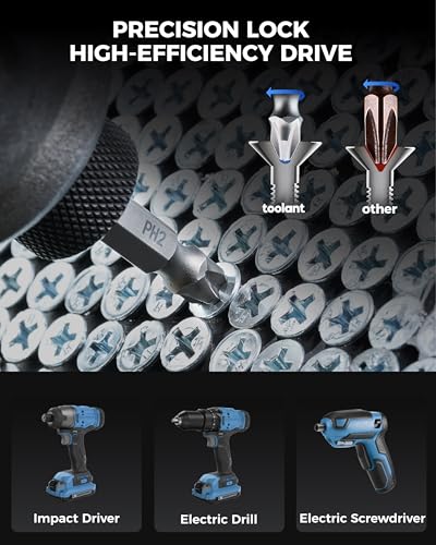 image for toolant Magnetic Screwdriver Bit Set, Impact Driver Bit Set, 1/4'' Hex