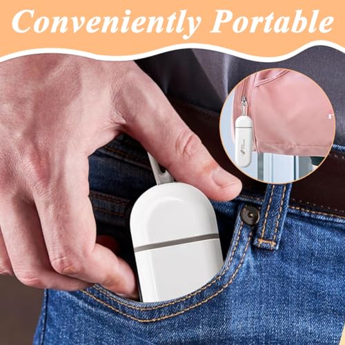Image of HANNEA Travel Pill Organizer, 3 Compartments Portable Pill Box with Carrying Rope, Daily Pill Box to Hold Vitamins, Small Pill Container for Pocket Purse Medicine Organizer, White
