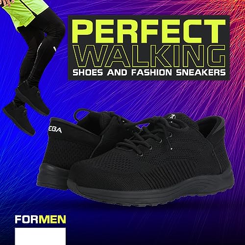 ZEBA Men's Hands Free Slip on Husky Walking Sneakers2