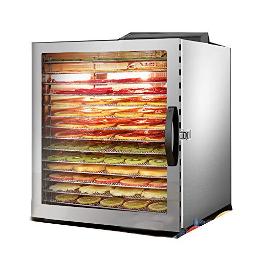 ZXLLAFT Dörrautomaten Lebensmittel Edelstahl-dehydrator Obst Gemüse Trockner Mit 14 Tabletts Touchscreen Temperaturregelung Zum Trocknen Trockenfleisch, Obst Kräutern,110V