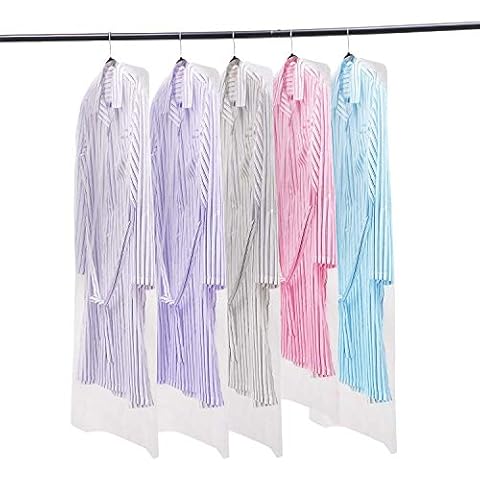 Voilamart 100 Stück Kleidersäcke, 119,1 cm Trockenreinigung, Wäschetasche, transparente Kunststoff-Kleidersäcke, staubdichte Polyethylen-Kleiderhülle Cover
