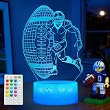 POSSHE Football Night Light, Football Gifts for Boy, 3D Illusion Lamp with Remote Control, 16 Colors Changing, RGB Flashing Mode and Dimmable, Gifts for Boys Christmas Decor