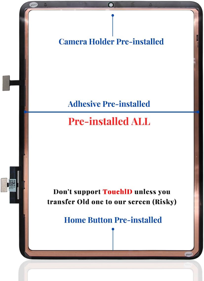 Touchscreen for iPad air4 Screen Replacement Black (NO LCD)