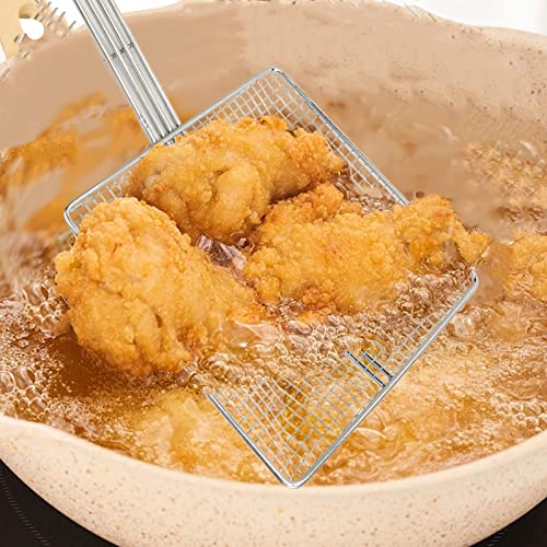 Cuchara de Fritura ZJchao, Colador de Malla Cuadrada de Acero Inoxidable para Freidora, Accesorio de Cocina para Freír (Malla Gruesa) miniatura 5