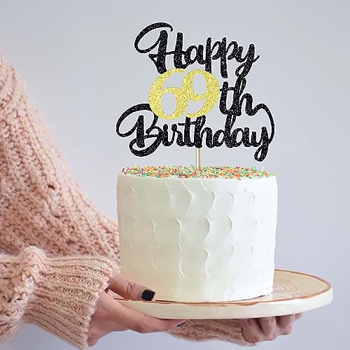 Image of 69th Happy Birthday cake topper happy birthday cake decoration 69th birthday party decoration gift plugin
