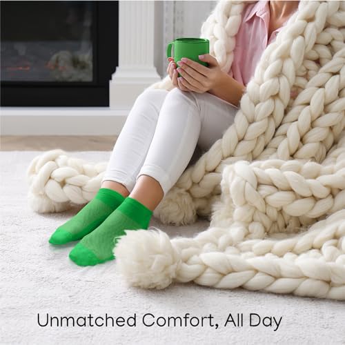 Image of Duna Ankle Socks for Womens - Ultra Thin Breathable Cotton Sport Socks - Athletic, Running, Low Cut, No Show (4 and 6 pairs)
