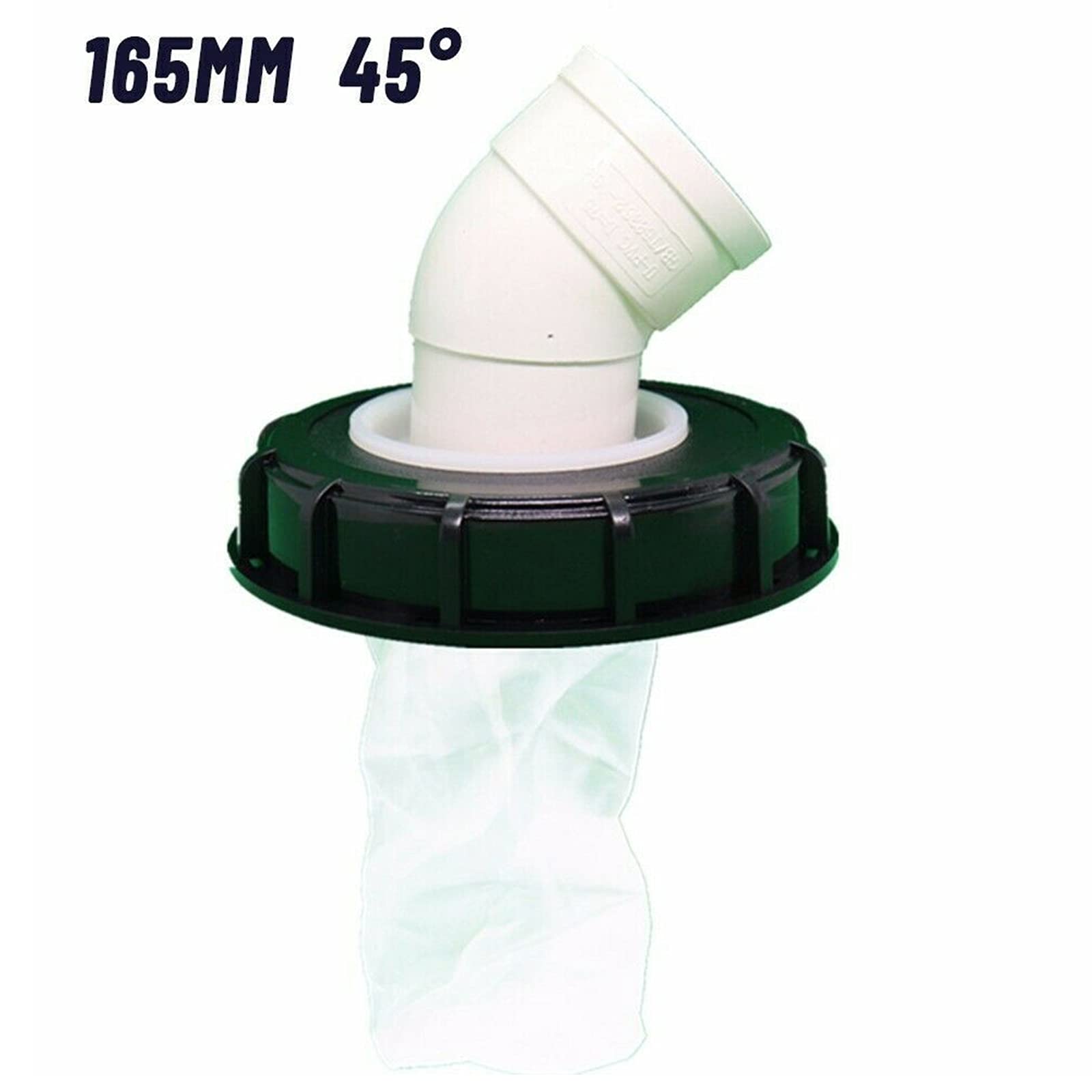 IBC - Filtro in nylon lavabile con coperchio per serbatoio acqua piovana IBC, 1000 litri, DN 75, feltro nero 165 mm 45