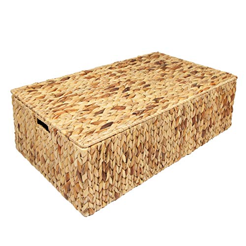 Woodluv Water Hyacinth Under Bed Storage Box Chest Basket -Extra Large