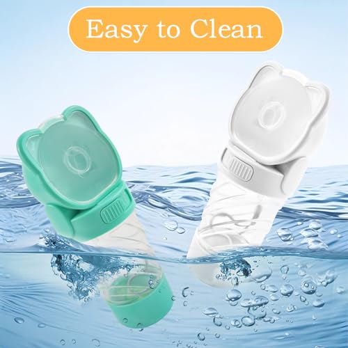 Image of Pet Water Bottle for Dogs,Portable Dog Water Bowl Dispenser,Leak Proof Puppy Travel Bottle with Food Container for Outdoor Walking Hiking (19 OZ,White)