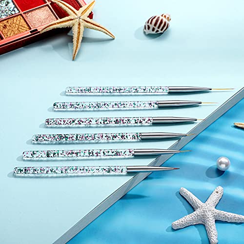 6 Pieces Eyeliner Brush Fine Point Eyeliner Eye Makeup Gel Eyeliner Fiber Bristles Eyeliner Brush Applicators Cosmetic Eye Wands Eyeliner () #TOP3