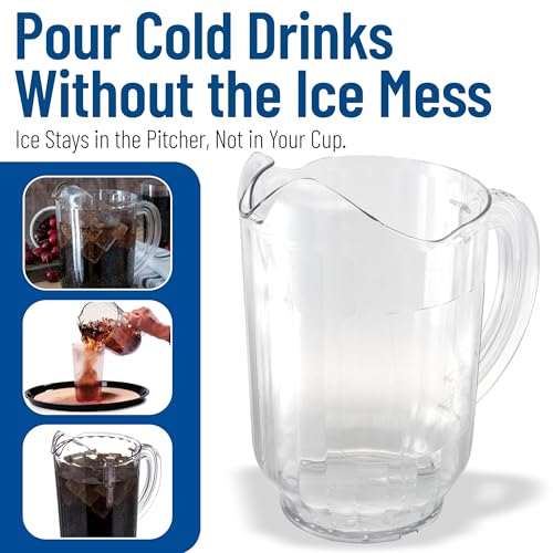 Carlisle FoodService Products Versapour Clear Pitcher Tall Pitcher for Restaurants, Catering, Kitchens, Plastic, 60 Ounces, Clear image 6