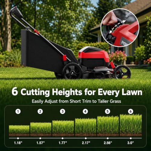 Image of PowerSmart 40V Brushless Cordless 17 inch 3-in-1 Push Lawn Mower & Leaf Blower Combo, 6-Position Height Adjustment & 11.8 Gal Bag, 115 MPH 465 CFM 2 Mode Blower, Battery Powered Yard Tools Set
