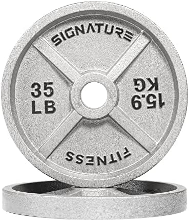 Fitvids Deep Dish 2-Inch Olympic Cast Iron Weight Plates with E-Coating