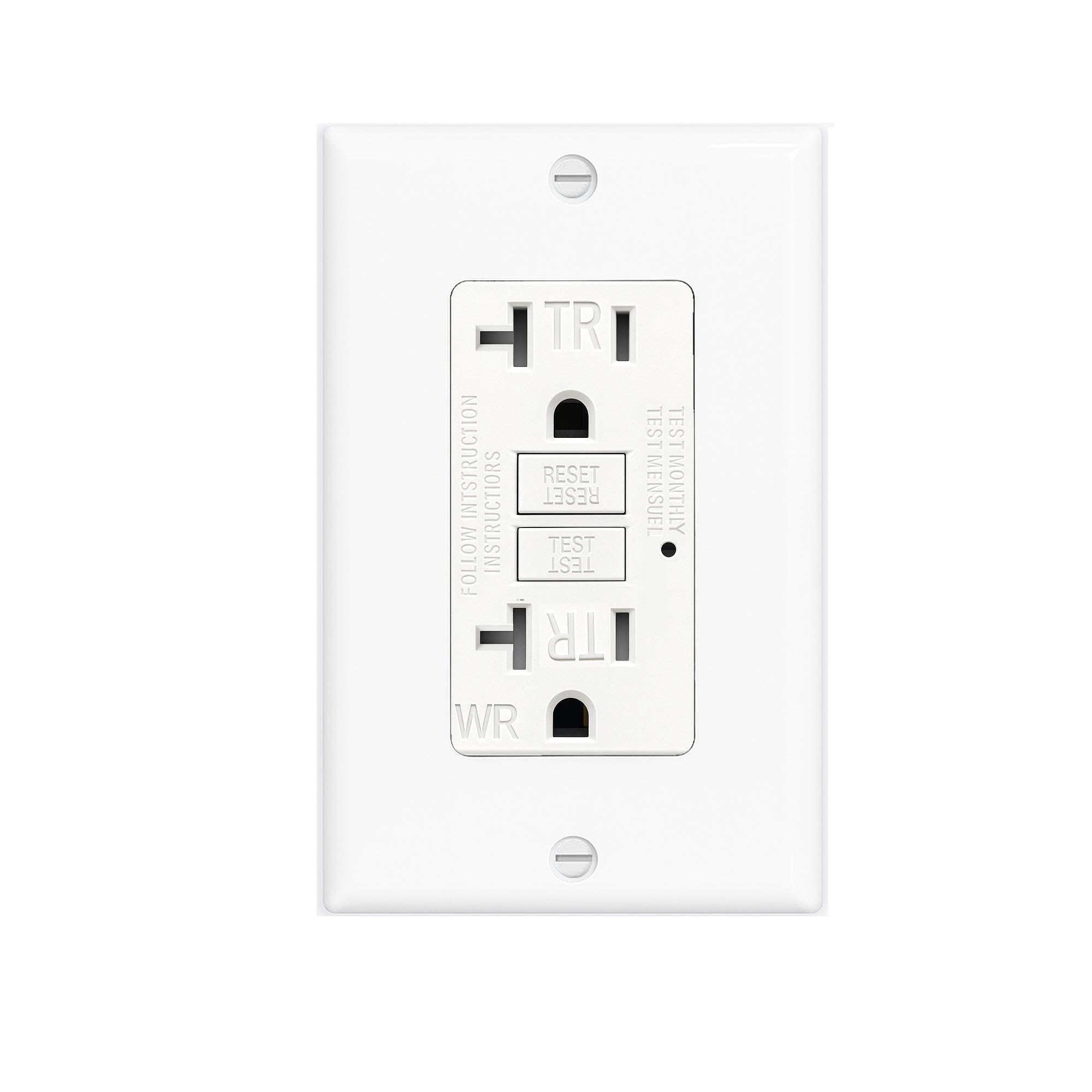 Photo 1 of (20 AMP-1 Pack) LOONAVA GFCI Outlet WR White – Tamper Resistant, Weather Resistant GFI Receptacle with Self-Test, LED Indicator,UL Listed, Easy Install – Ground Fault Outlet for Outdoor Use & Bathroom