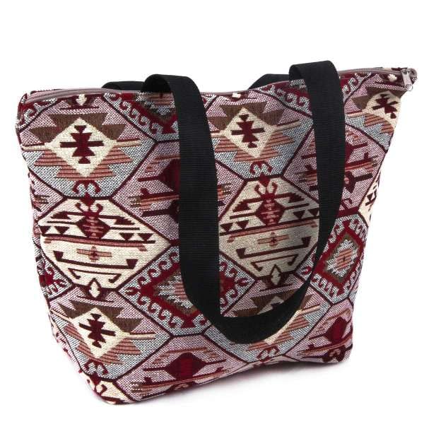 Large Handmade Luxury hand-woven kilim shoulder bag tote bag beach bag handbag Turkish Moroccan Style Red white blue