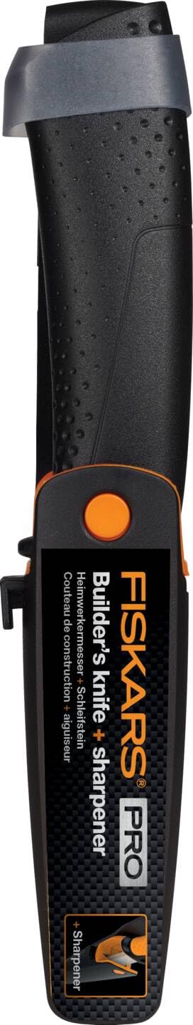 Fiskars Coltello per lavori fai-da-te, Include fodero con affilalama, Lunghezza totale: 21,1 cm, Nero, 1023617