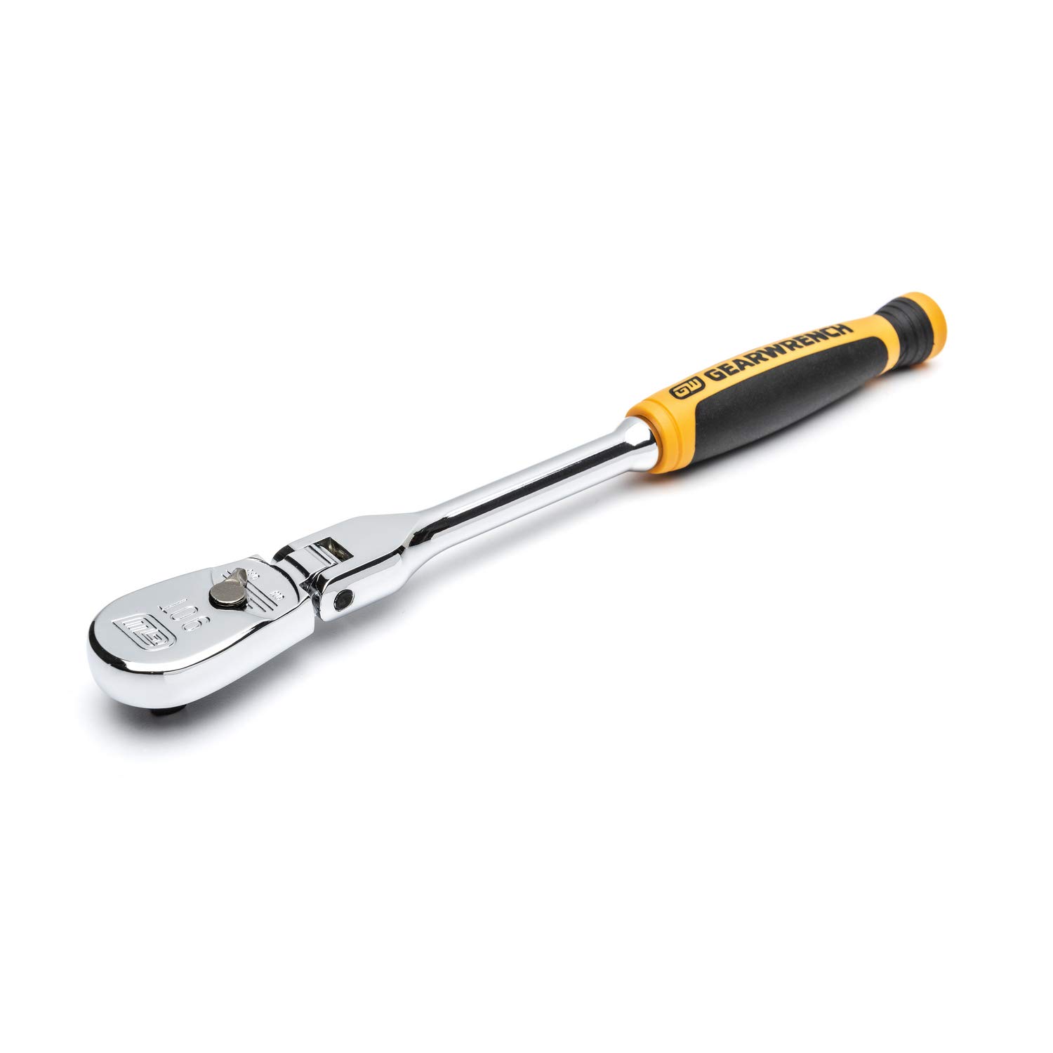 GearWrench 81009T 1/4 pollici Cricchetto a Goccia con Testa Flessibile Bimateriale da 90 Denti 8 pollici