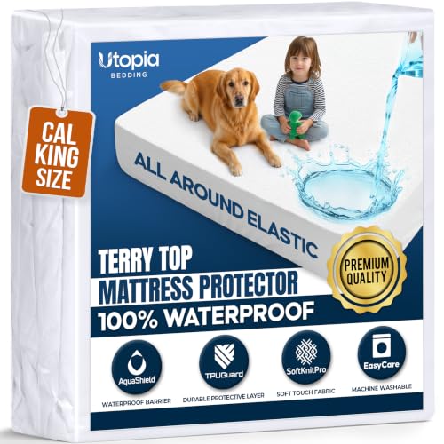 Waterproof California King Mattress Protector fits upto 17" deep Mattresses