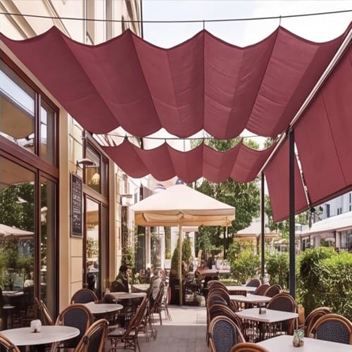 Voile d'ombrage rétractable résistant à l'eau et aux UV pour toit de terrasse
