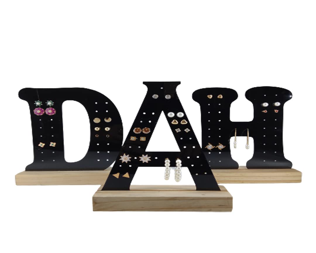 OMG (Oh My Gift) Personalized | Acrylic | Jewellery | Earring | Studs | Holder Organizer | Display Stand | Alphabets | A to Z
