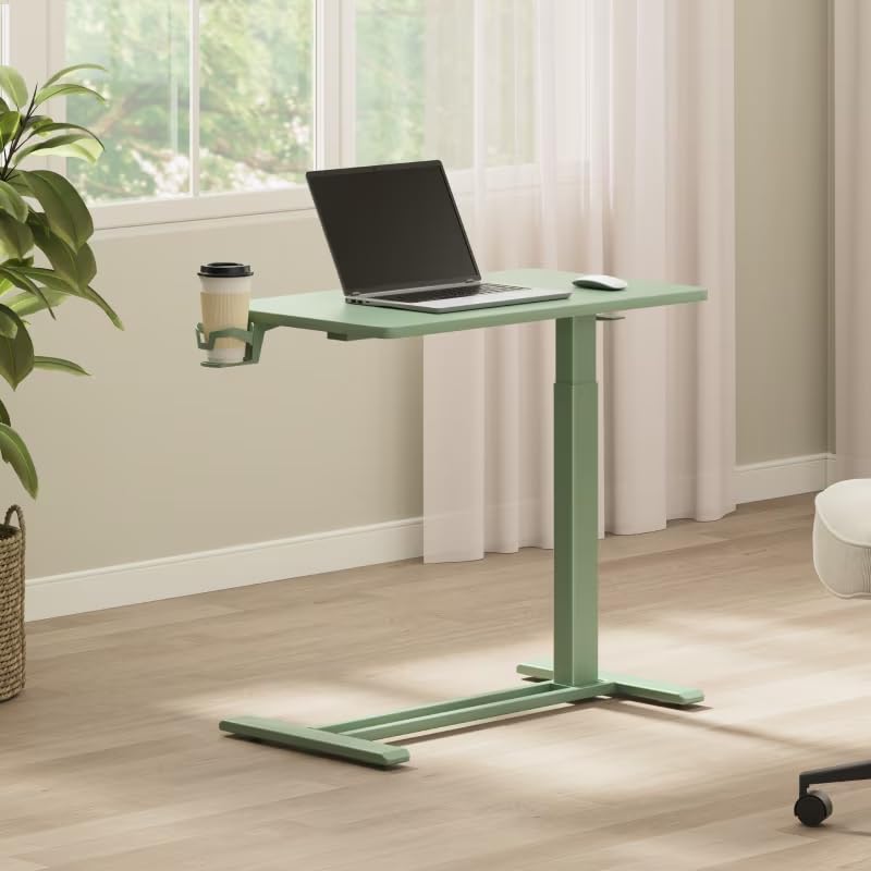 Image of FLEXISPOT H7 32 inch Pneumatic Height-Adjustable Overbed Table with Wheels