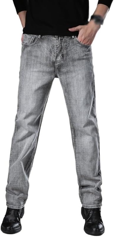Gerrit グレー ジーンズ スリム フィット ヴィンテージ ウォッシュ ストリート マシン カー パーティー デニム パンツ (